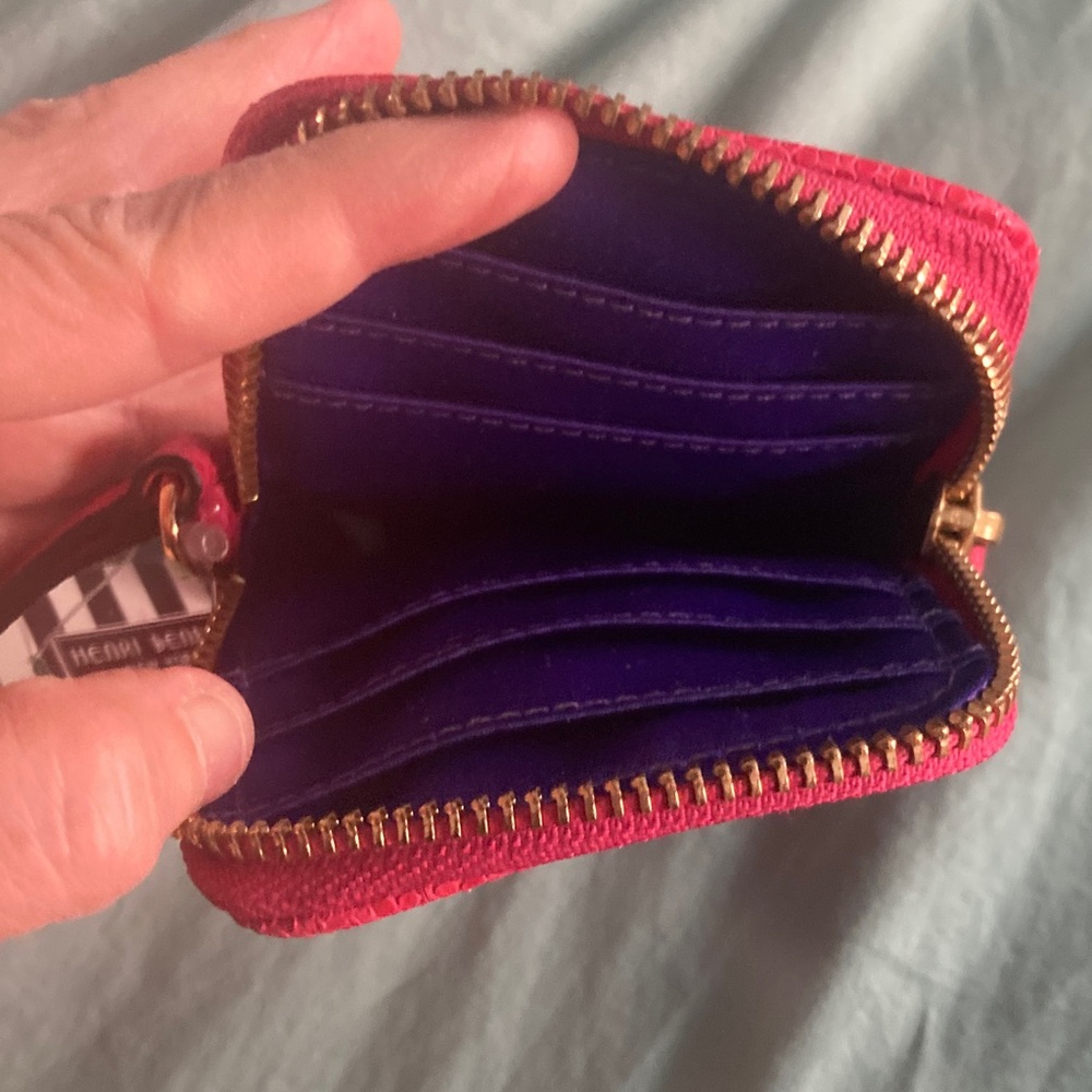 NWT henri bendel Hot Pink Studded Wristlet Wallet - Picture 4 of 6